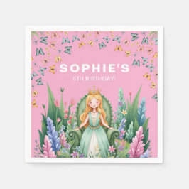 Enchanted Woodland Fairy Princess Birthday Pappersservett