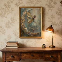 Enchanted Woodland Leaf Fairy Fantasy Art Poster