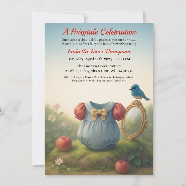 Enchanted Woodland Princess Baby Shower Fairytale  Inbjudningar (Framsida)