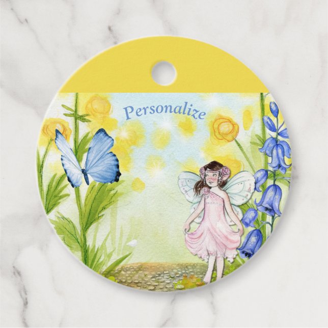 Enchanted Young Fairy Butterfly Personalize Gåvor Etiketter (Framsida)
