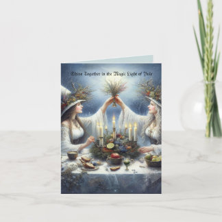 Enchanted Yule Celebration Flat Holiday Card Helgkort