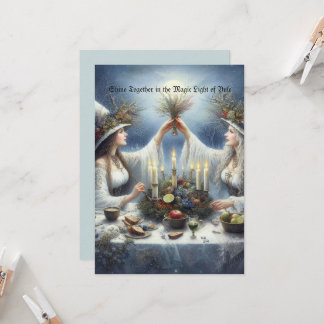 Enchanted Yule Celebration Flat Holiday Card Inbjudningar