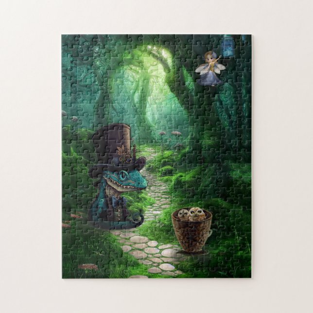 Enchanter Forest Fairy Dragon Puzzle Pussel (Vertikal)