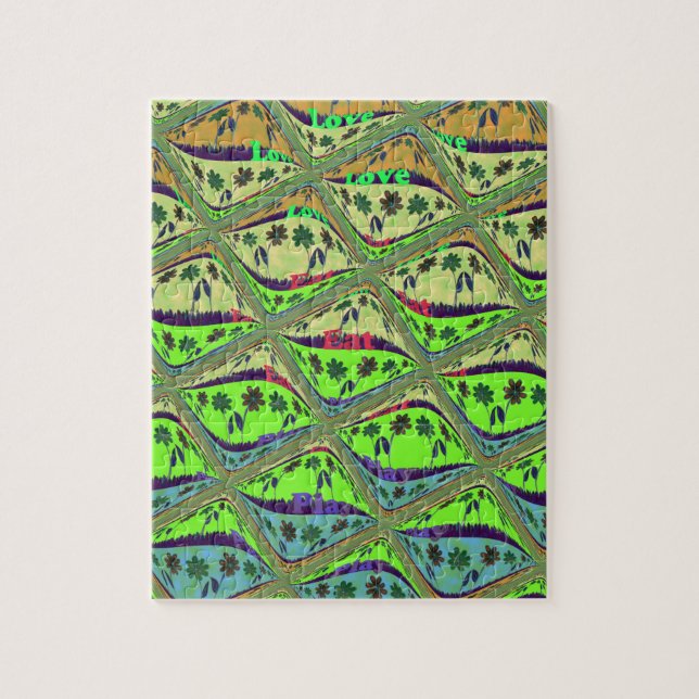 Enchantic Garden Checkered Blommigt Beauty Pussel (Vertikal)