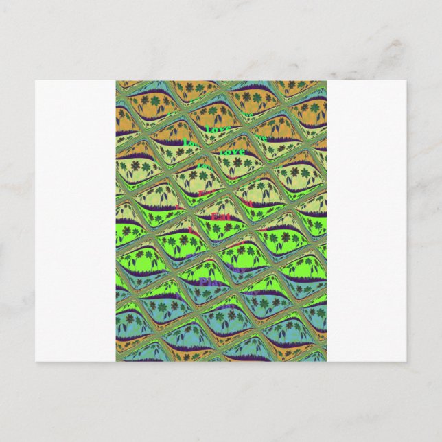 Enchantic Garden Checkered Blommigt Beauty Vykort (Framsida)