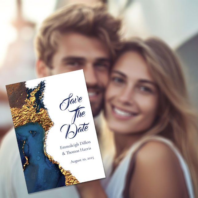 Enchanting Abstrakt Blue Guld Spara Datumet (Skapare uppladdad)