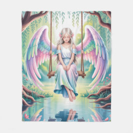 Enchanting Angel Girl på en sväng Fleecefilt