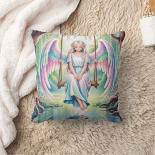 Enchanting Angel Girl på en sväng Kudde