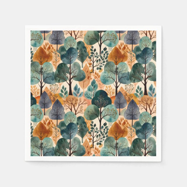 Enchanting Autumn Träd Pappersservett (Framsidan)