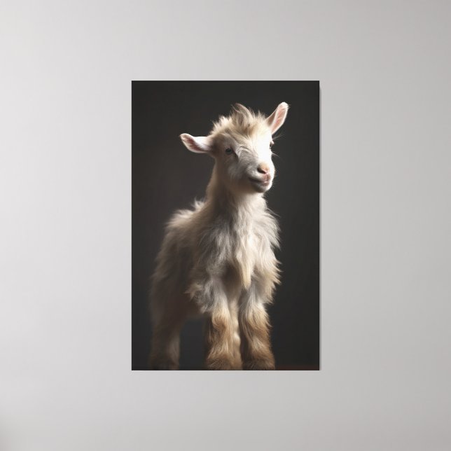 Enchanting Baby Goat Porträtt Photo Canvastryck (Framsida)
