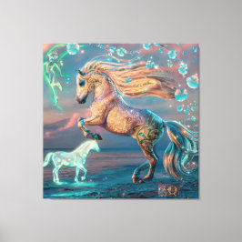 Enchanting Beach Horses Canvas Art