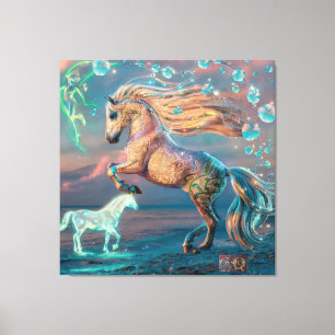 Enchanting Beach Horses Canvas Art