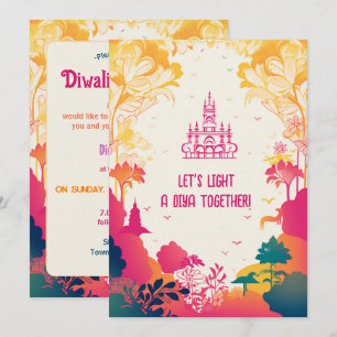 Enchanting Blommigt Diwali Delight 🪷 Inbjudningar