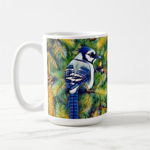 Enchanting Blue Jay Print Kaffemugg