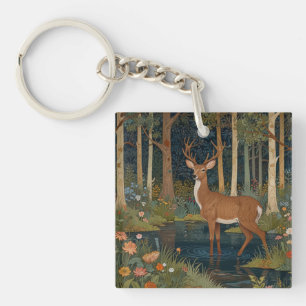 Enchanting boho rustic forest woodland hjort art