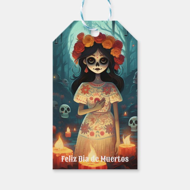 🌹 Enchanting Catrina Die de Muertos 🌹 Presentetikett (Framsidan)