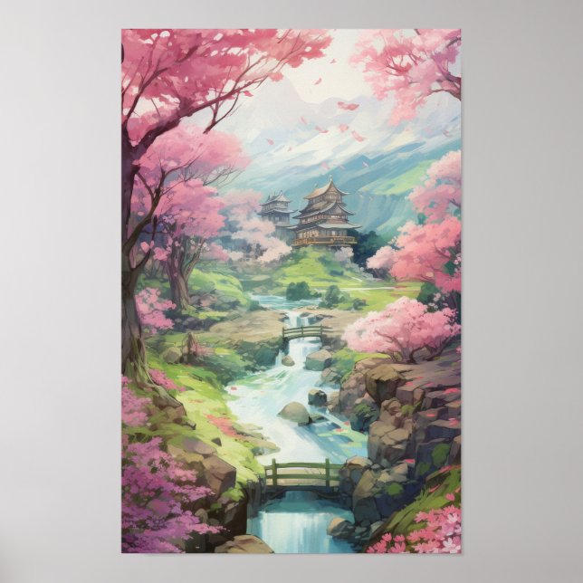 Enchanting Cherry Blommar Garden - Studio Ghibli S Poster (Framsidan)
