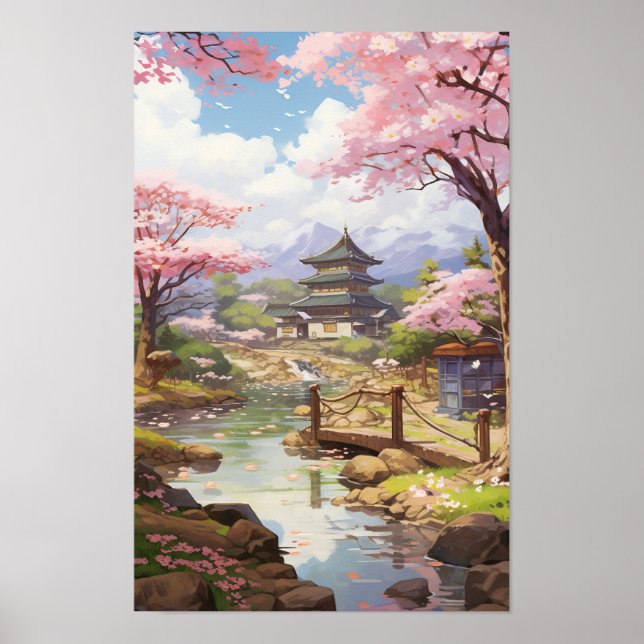 Enchanting Cherry Blommar Garden - Studio Ghibli S Poster (Framsidan)