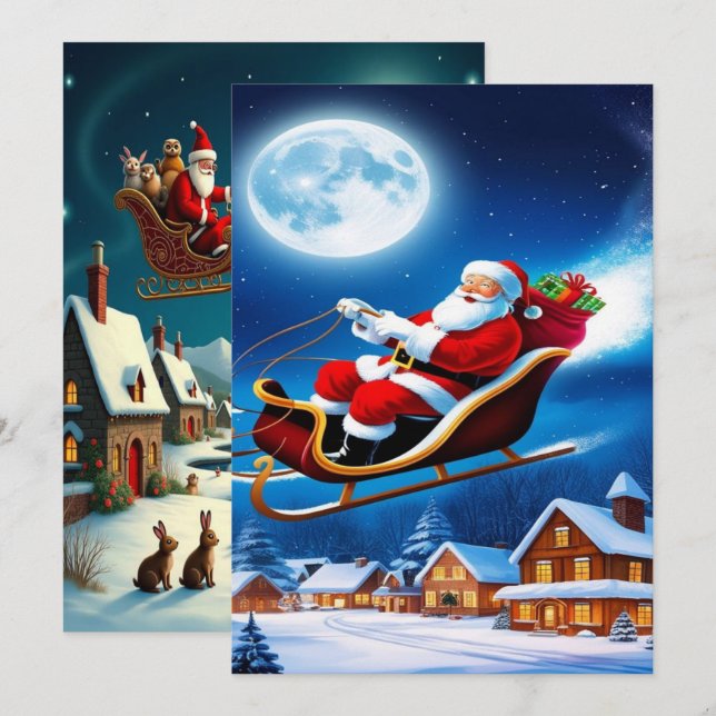 Enchanting Christmas Winter Village Wallpaper 2025 Julkort (Fram/baksida)