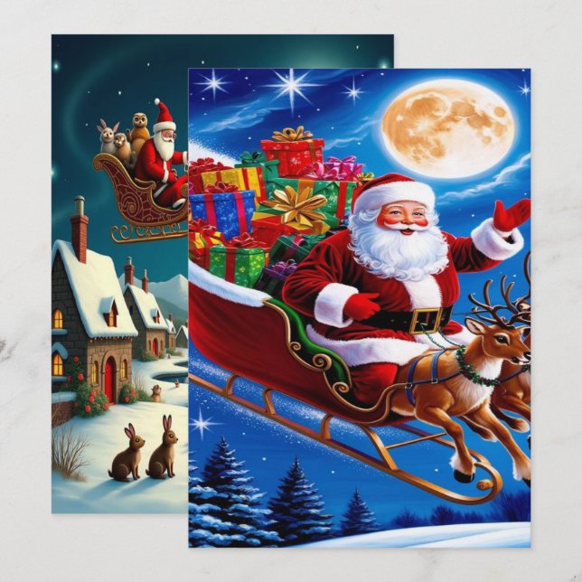 Enchanting Christmas Winter Village Wallpaper 2025 Julkort (Fram/baksida)