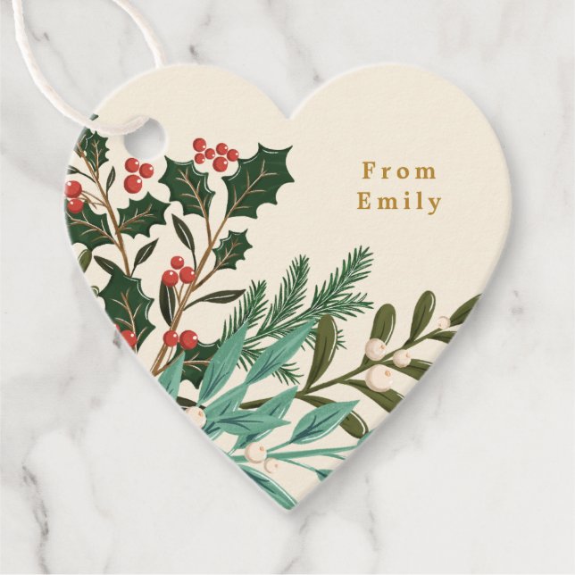 Enchanting Classic Elegance Julens Helgdag Gåvor Etiketter (Framsida)