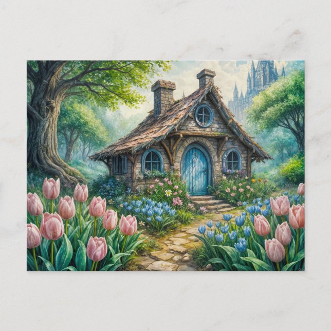 Enchanting Cottage with Tulip Garden Vykort (Framsida)