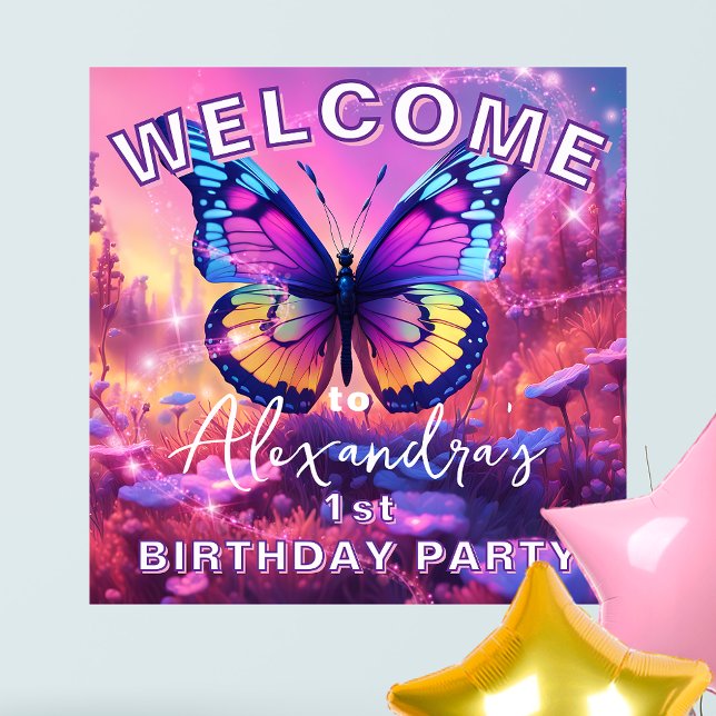Enchanting Dreamy Magic Butterfly Birthday Poster (Skapare uppladdad)