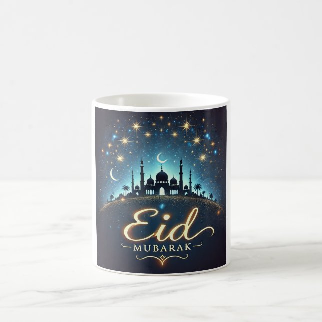 Enchanting Eid Mubarak Nightscape Kaffemugg (Center)