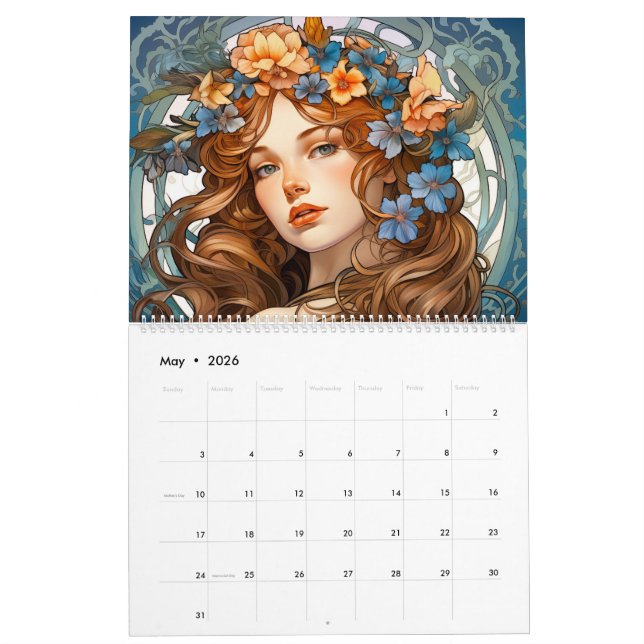 Enchanting Elegance: Art nouveau Girls Kalender (May 2026)