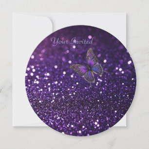Enchanting Elegance: Lila Gnistra Butterfly Inbjudningar