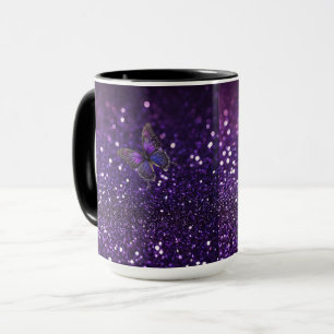 Enchanting Elegance: Lila Gnistra Butterfly Mugg
