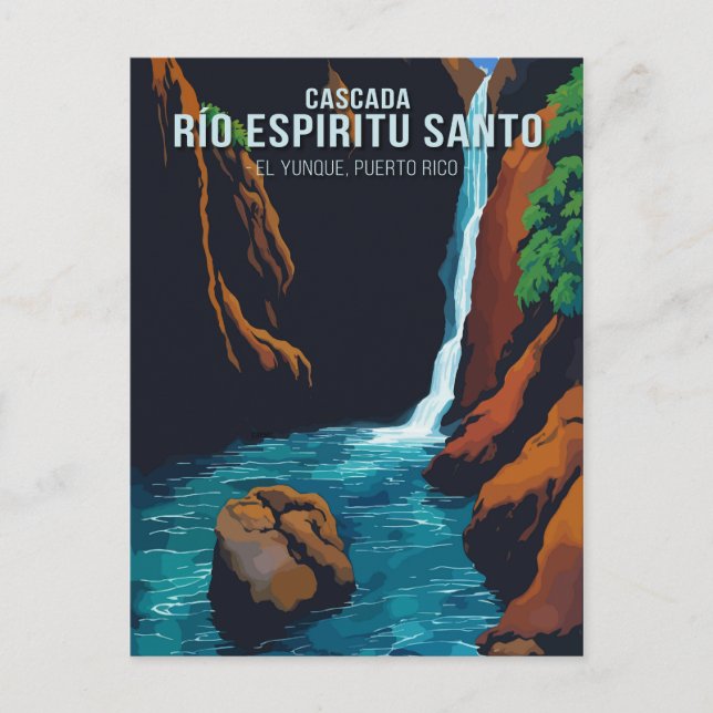 Enchanting Espiritu Santo River Waterfall Vykort (Framsida)