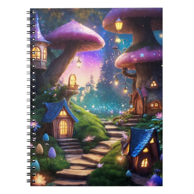 Enchanting Fairy House Fantasy Magic Forest Anteckningsbok (Framsidan)