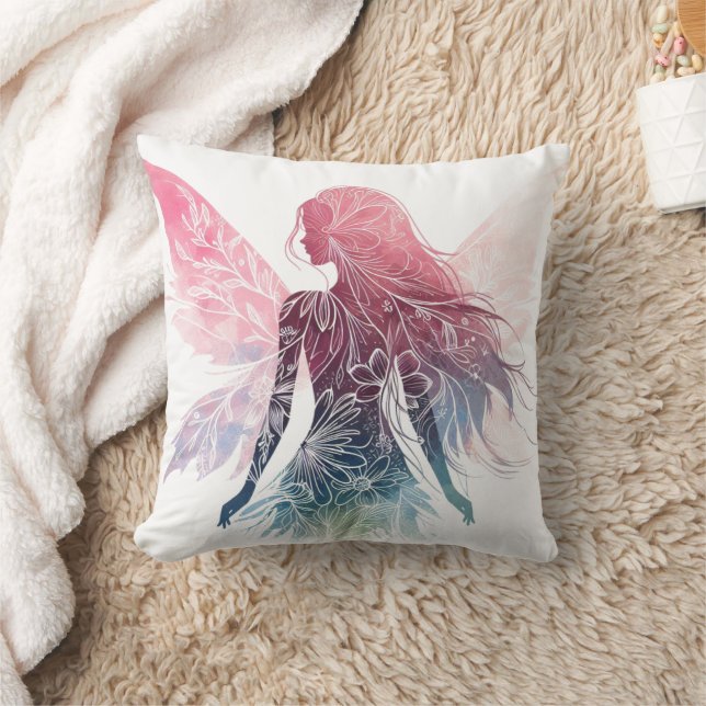 Enchanting Fairy Silhouette Kudde (Filt)