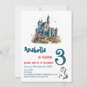 Enchanting Fairy Tale Unicorn Barns födelsedag Par Inbjudningar