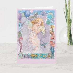 Enchanting Fairy Violet Birthday Hälsning Kort