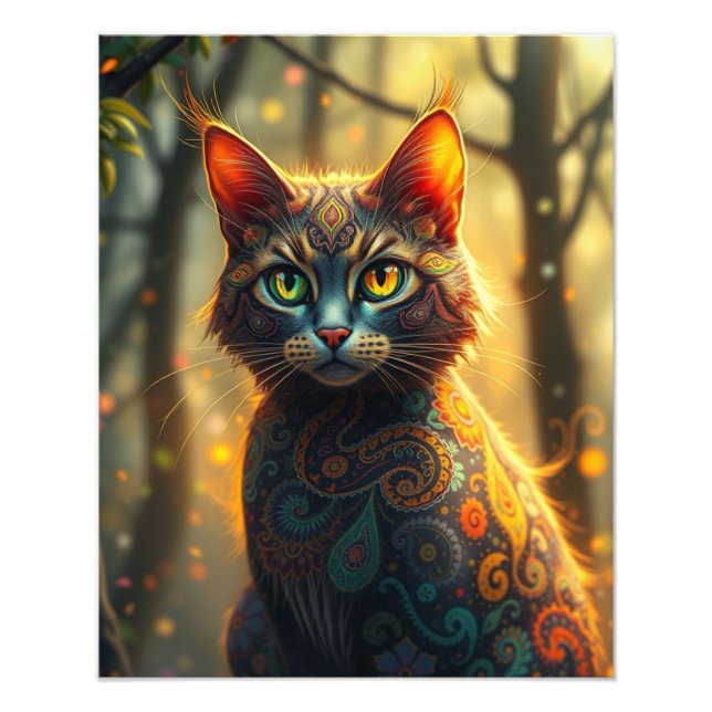 Enchanting Fantasy Cat Fototryck (Framsidan)