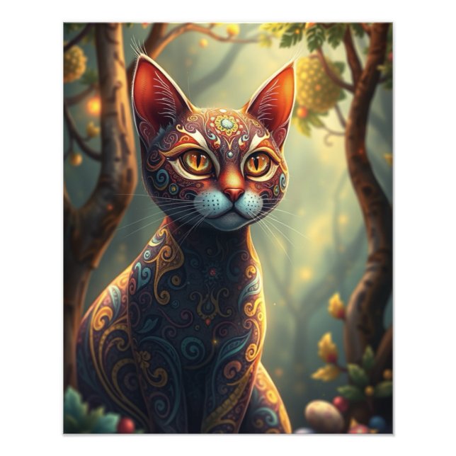 Enchanting Fantasy Cat Fototryck (Framsidan)