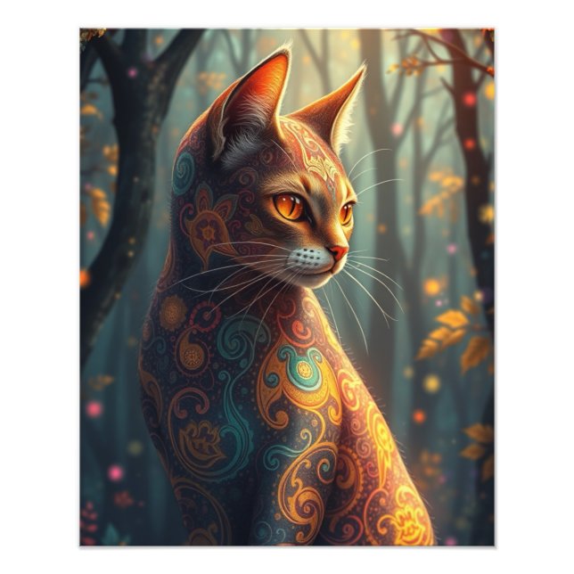 Enchanting Fantasy Cat Fototryck (Framsidan)