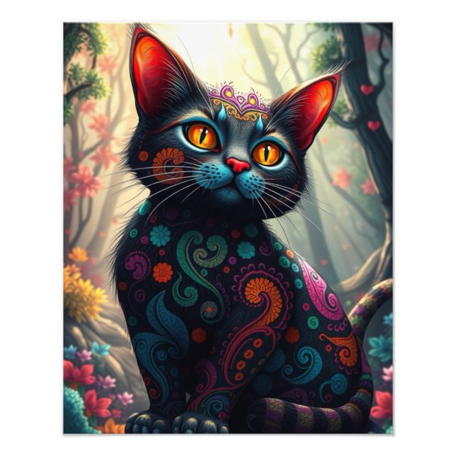Enchanting Fantasy Cat Fototryck (Framsidan)