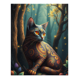 Enchanting Fantasy Cat Fototryck