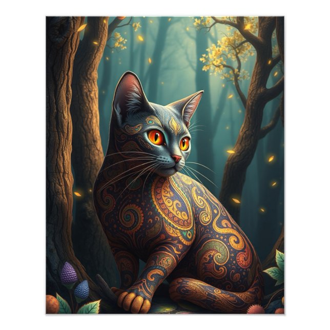 Enchanting Fantasy Cat Fototryck (Framsidan)