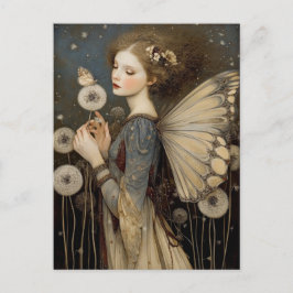 Enchanting Fantasy Fairy & Dandelion Magical Art  Vykort