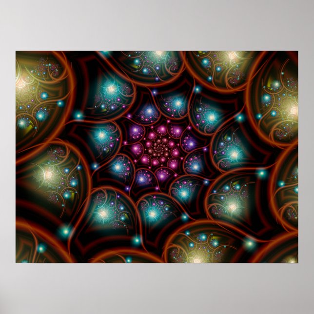 Enchanting Fireflies Fractal Poster (Framsidan)