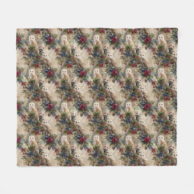 Enchanting Floral Owl Fleecefilt (Framsidan (Horisontell))