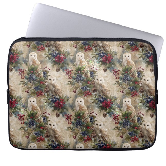 Enchanting Floral Owl Laptop Fodral (Framsidan)
