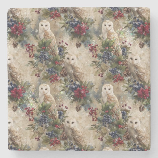 Enchanting Floral Owl Stenunderlägg (Framsidan)