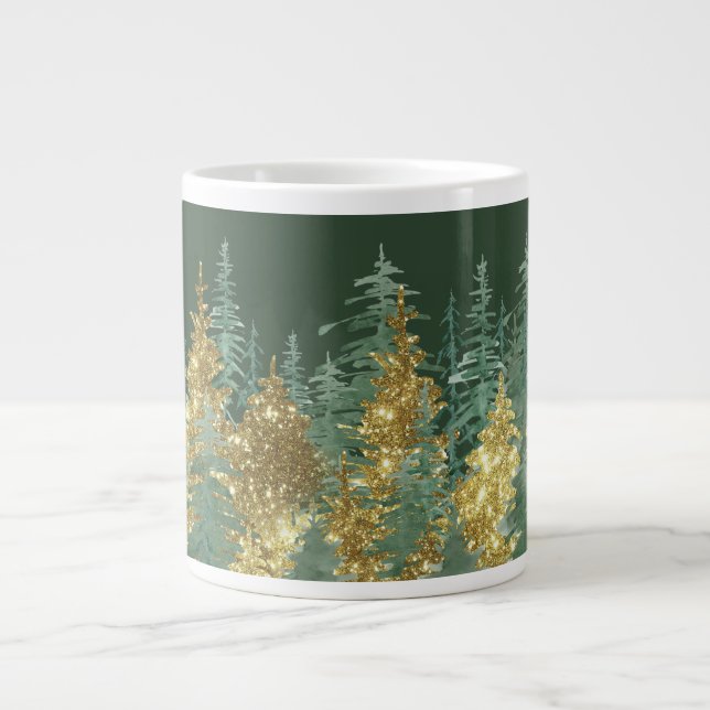 Enchanting Forest Holiday Pines  Giant Coffee Mug Jumbo Mugg (Framsidan)