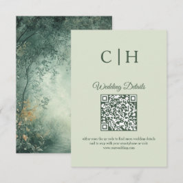 Enchanting Forest QR Code Wedding Enclosure Tilläggskort