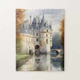 Enchanting Fransk Castle Watercolor Puzzle Pussel